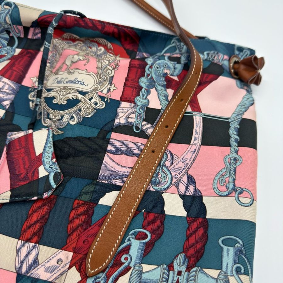 97新 Hermès/愛馬仕 silk city 駿馬騎士絲巾包-2