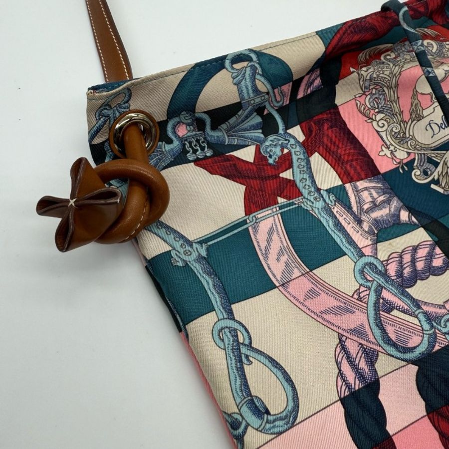 97新 Hermès/愛馬仕 silk city 駿馬騎士絲巾包-4