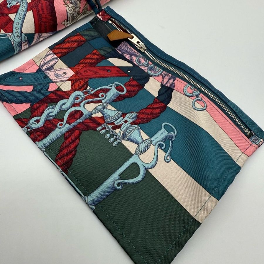 97新 Hermès/愛馬仕 silk city 駿馬騎士絲巾包-5