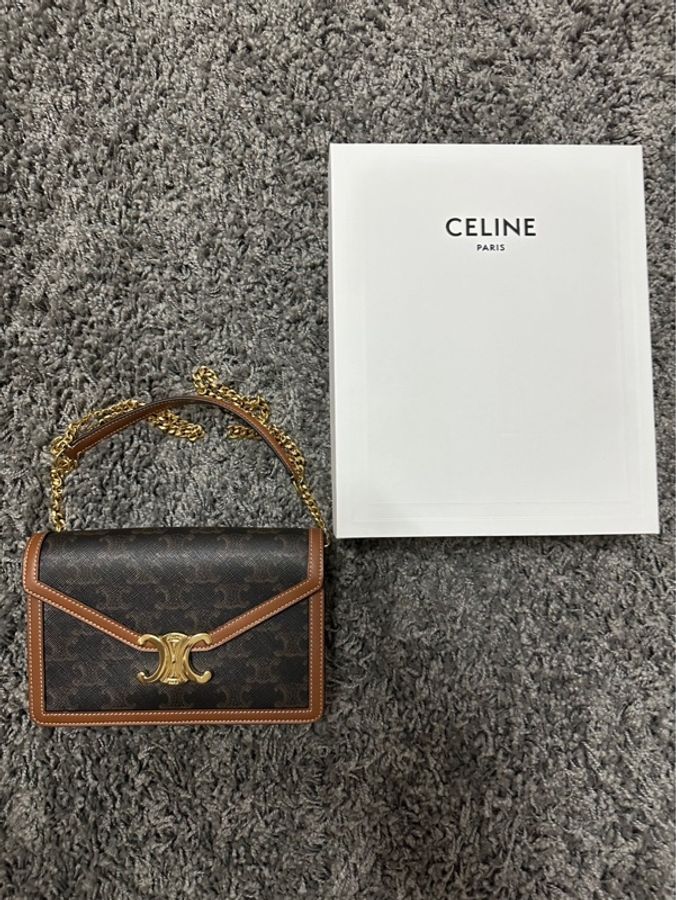 CELINE MARGO WOC 凱旋門老花鍊包/信封包-15