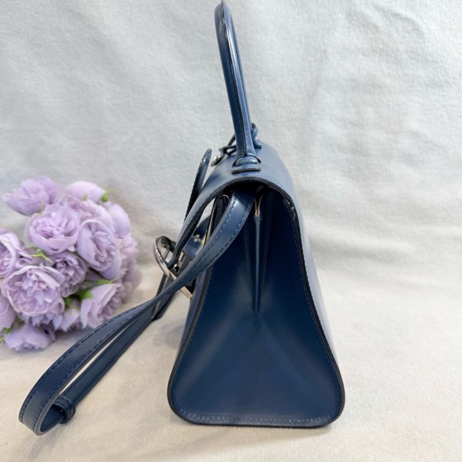 德爾沃Delvaux Brilliant藍色小號手提包-1