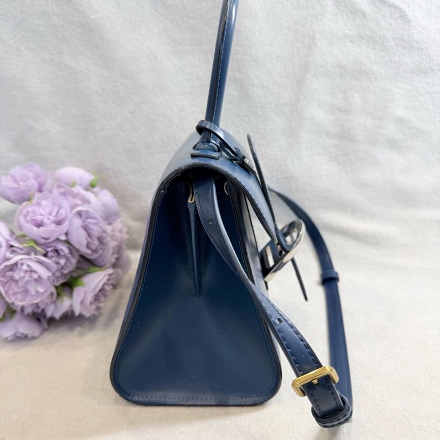 德爾沃Delvaux Brilliant藍色小號手提包-2