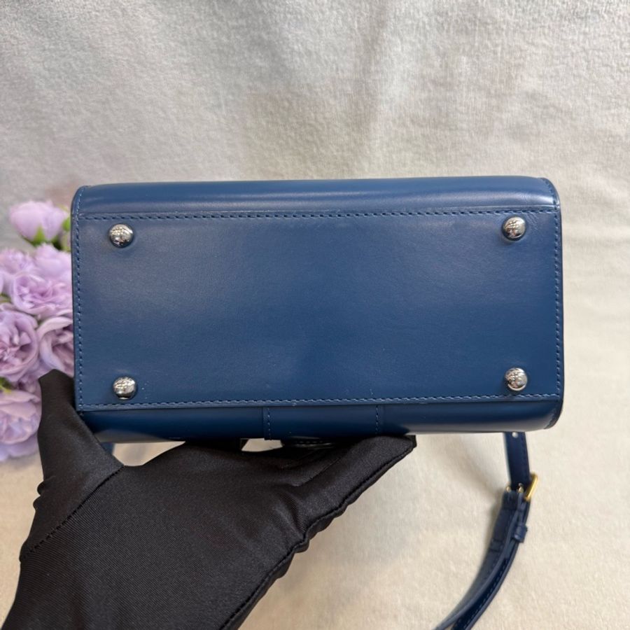 德爾沃Delvaux Brilliant藍色小號手提包-4