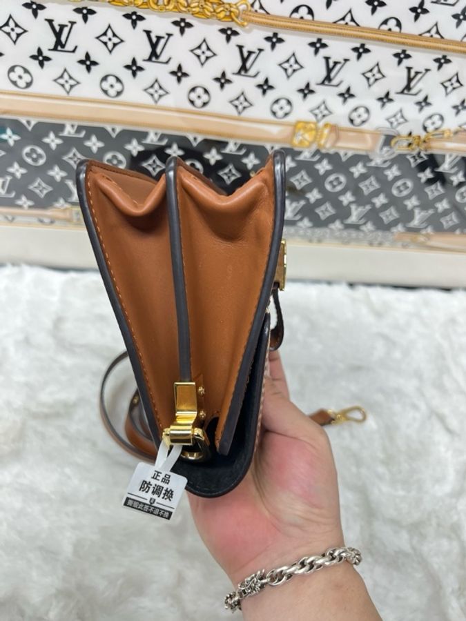 lv達芙妮小號 顆粒紋拼色全皮金色五金 單肩斜挎兩用。-2