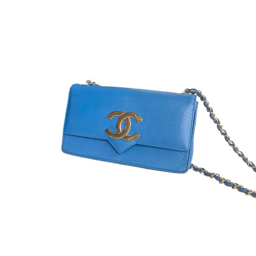 Chanel香奈兒大雙C 扣特殊皮信封鏈條包-6