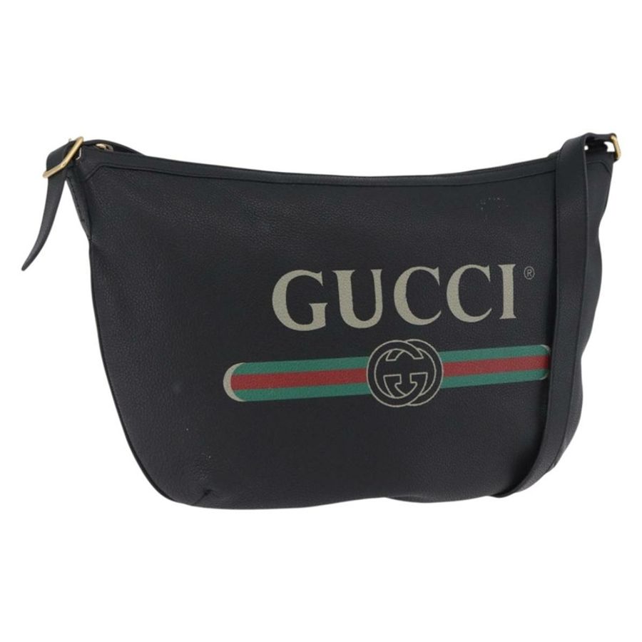 【日本直送】GUCCI 黑色金色皮革單肩包 523588 正品 192702A-0