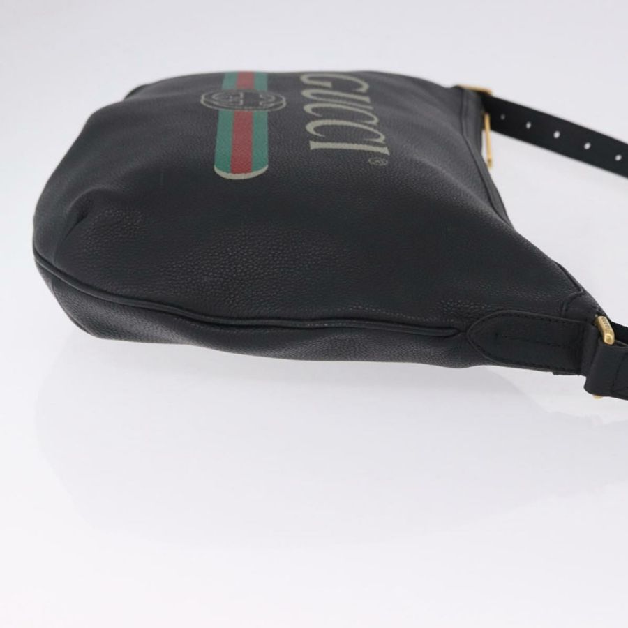 【日本直送】GUCCI 黑色金色皮革單肩包 523588 正品 192702A-2