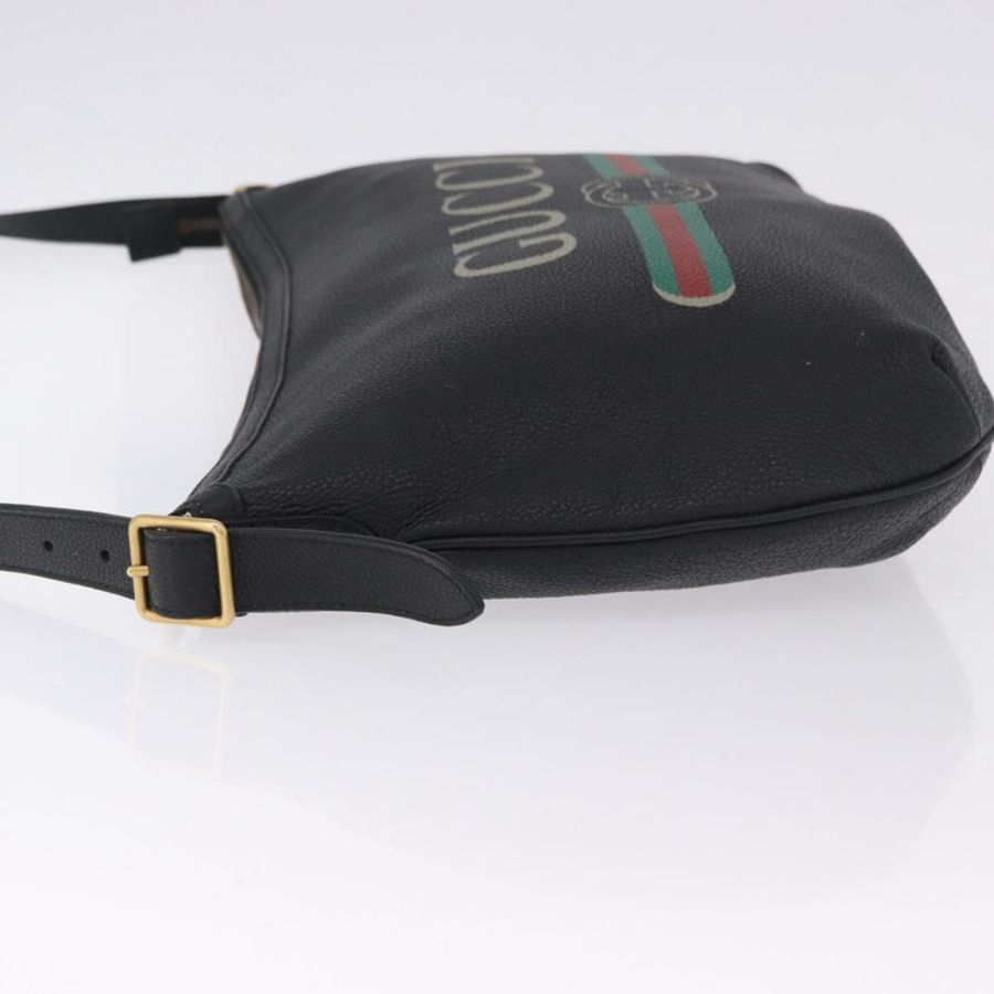 【日本直送】GUCCI 黑色金色皮革單肩包 523588 正品 192702A-3
