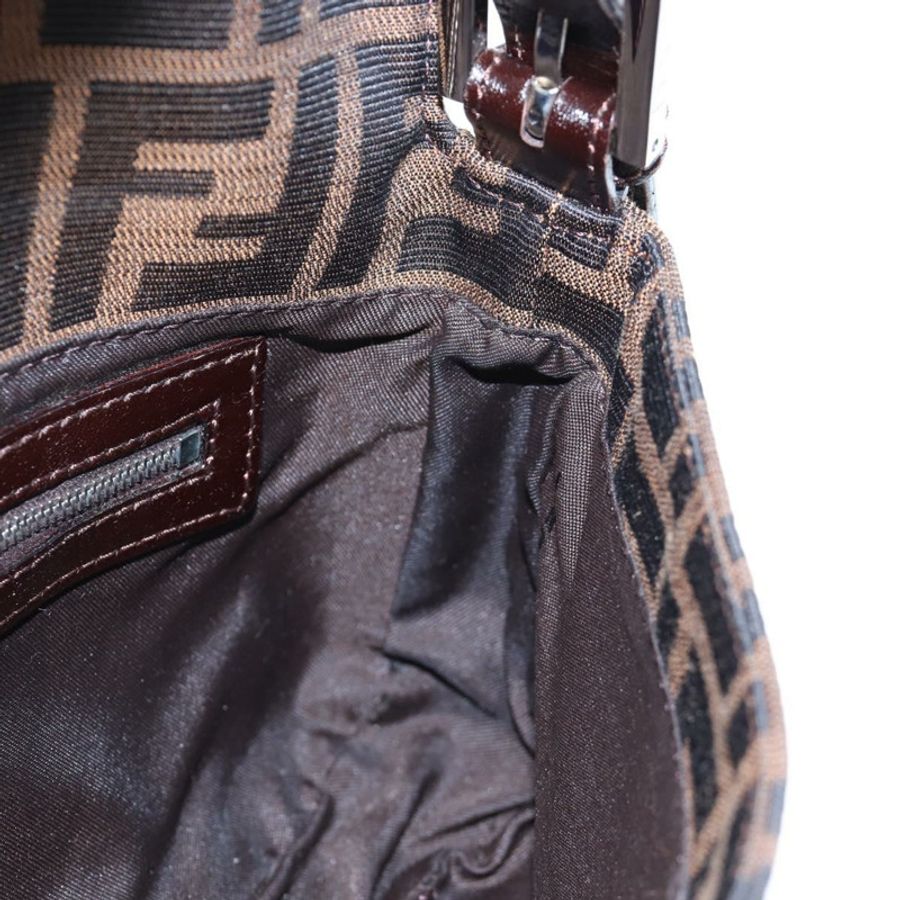【日本直送】FENDI Zucca帆布Mamma Baguette單肩包 棕色/黑色 正品 192625SAM-21
