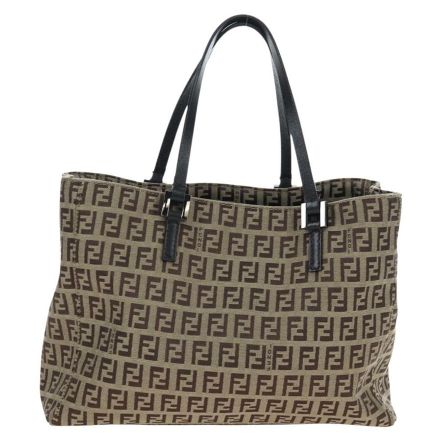 【日本直送】FENDI Zucchino帆布手提包 米色 銀色 正品 191868V-1