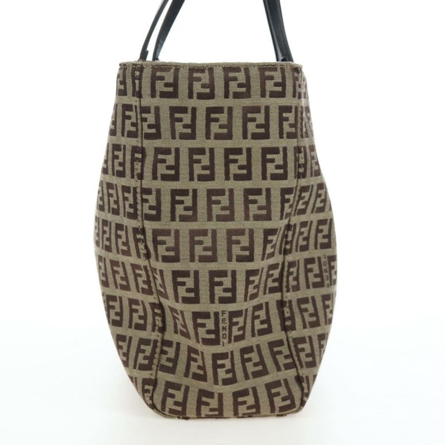 【日本直送】FENDI Zucchino帆布手提包 米色 銀色 正品 191868V-2