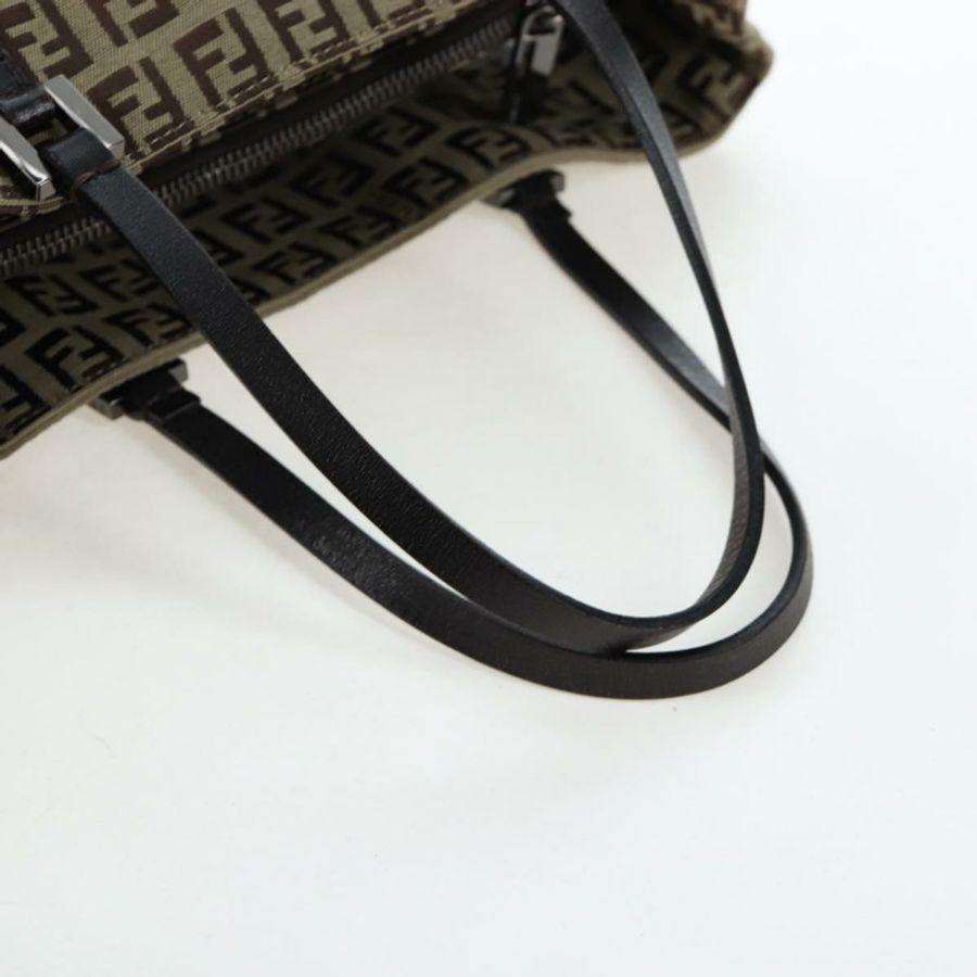 【日本直送】FENDI Zucchino帆布手提包 米色 銀色 正品 191868V-6