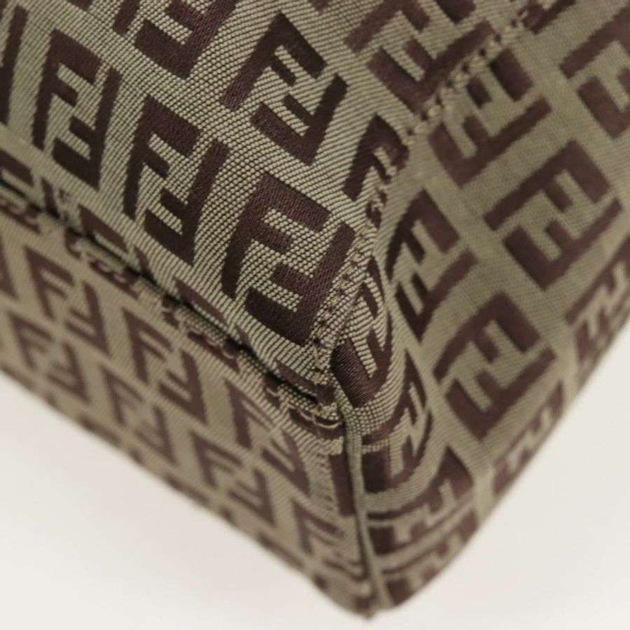 【日本直送】FENDI Zucchino帆布手提包 米色 銀色 正品 191868V-8