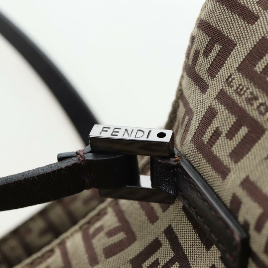 【日本直送】FENDI Zucchino帆布手提包 米色 銀色 正品 191868V-9
