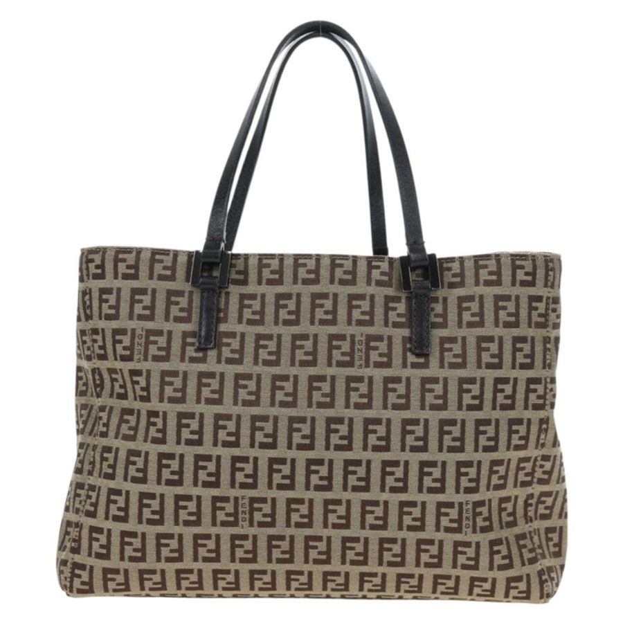 【日本直送】FENDI Zucchino帆布手提包 米色 銀色 正品 191868V-12