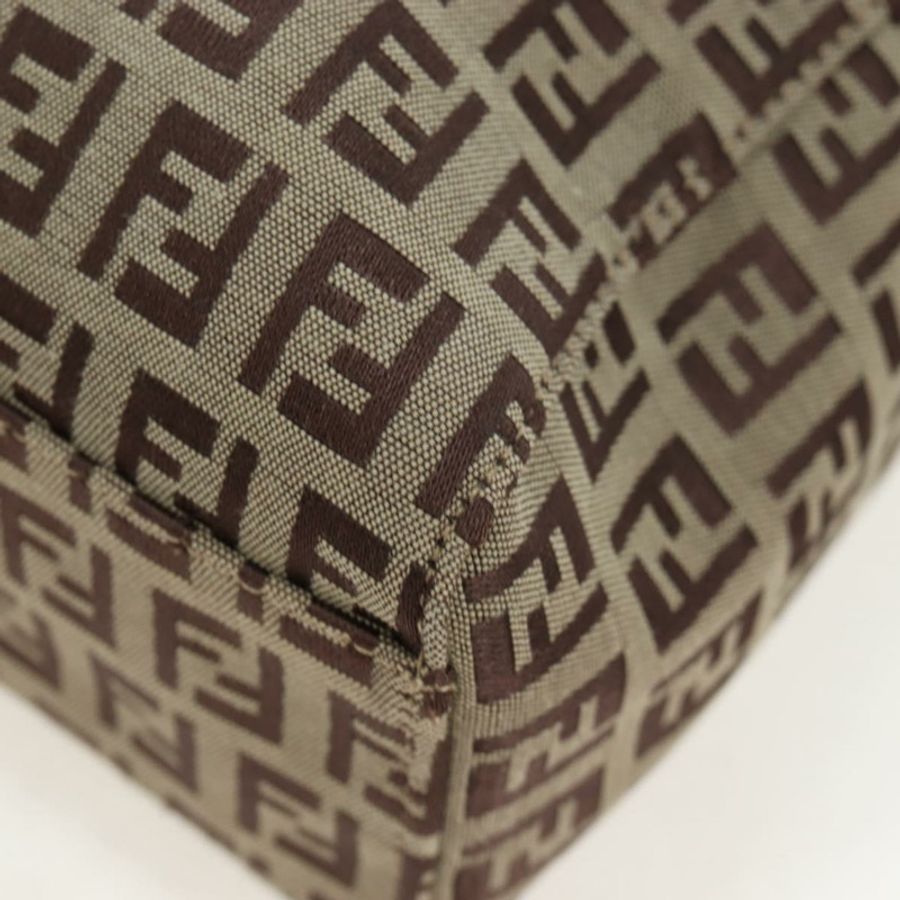 【日本直送】FENDI Zucchino帆布手提包 米色 銀色 正品 191868V-14
