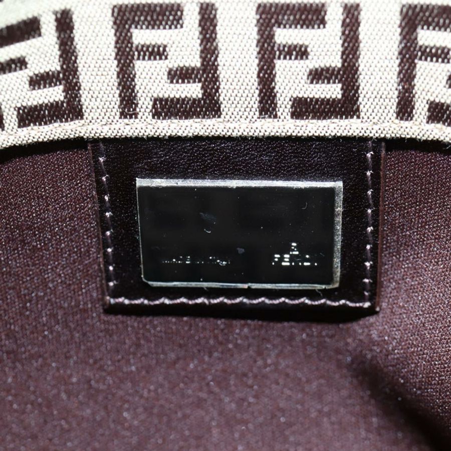 【日本直送】FENDI Zucchino帆布手提包 米色 銀色 正品 191868V-16