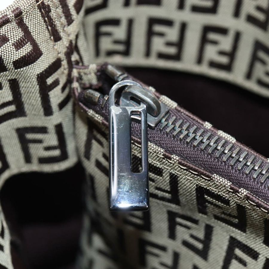 【日本直送】FENDI Zucchino帆布手提包 米色 銀色 正品 191868V-19
