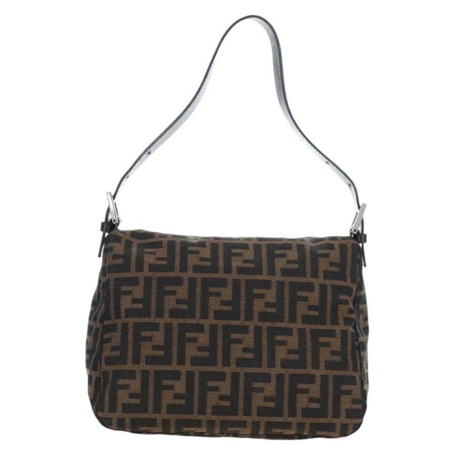 【日本直送】FENDI Zucca帆布Mamma Baguette單肩包 棕色/黑色 正品 192220V-1