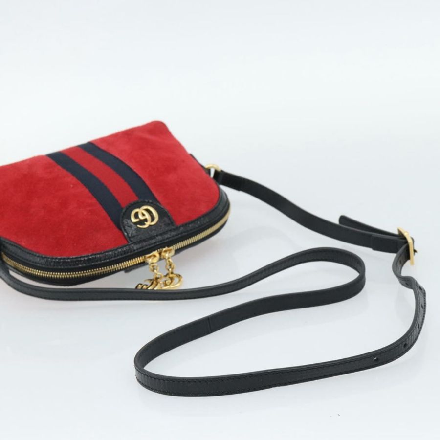 【日本直送】GUCCI Ophidia Sherry Line 肩背包,皮革,紅色,金色,499621,正品 am12084A-6