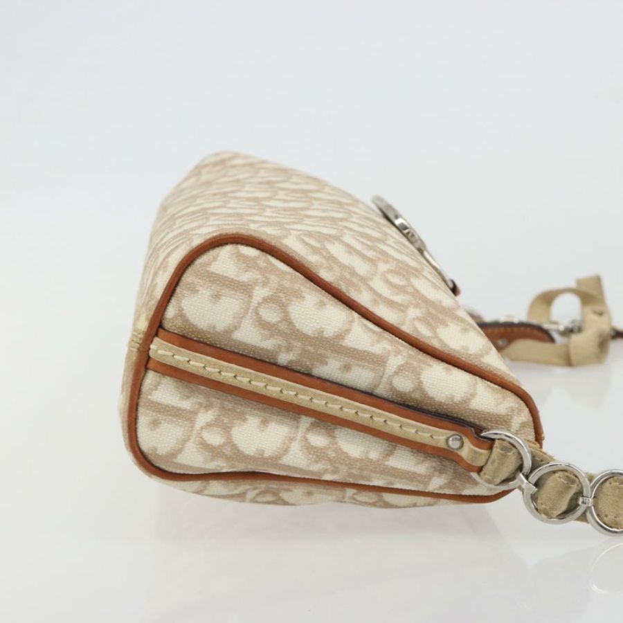 【日本直送】Christian Dior Trotter帆布浪漫單肩包 PVC象牙銀色 正品 190263A-2
