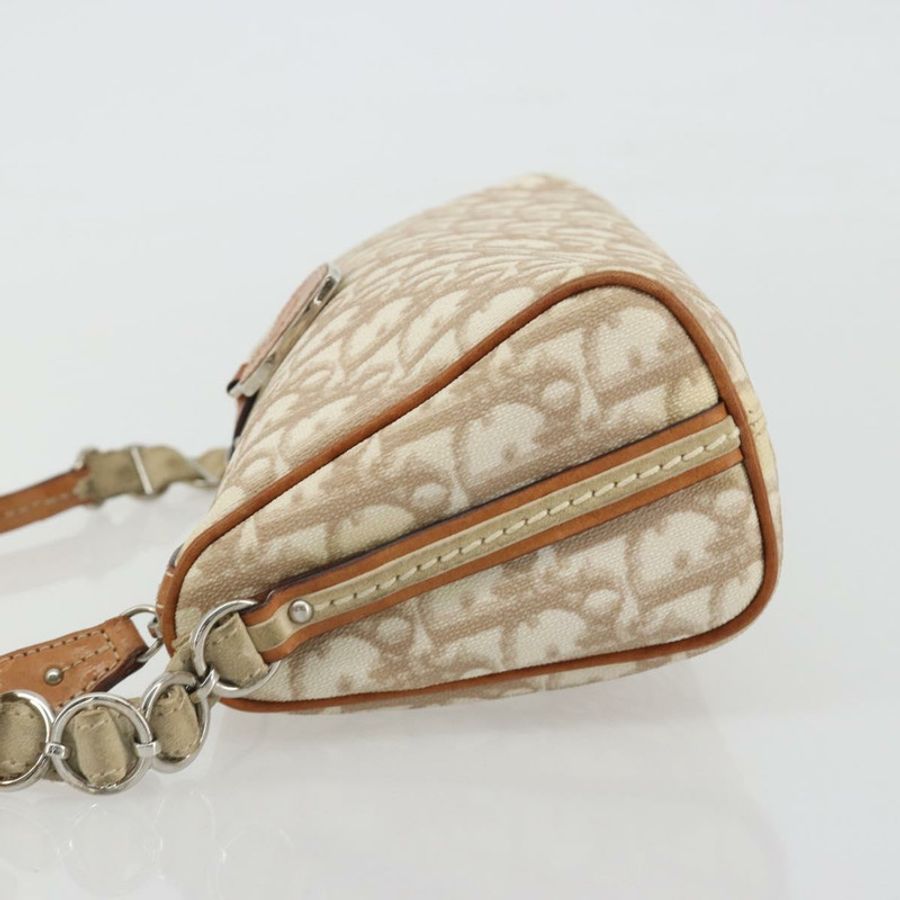 【日本直送】Christian Dior Trotter帆布浪漫單肩包 PVC象牙銀色 正品 190263A-3