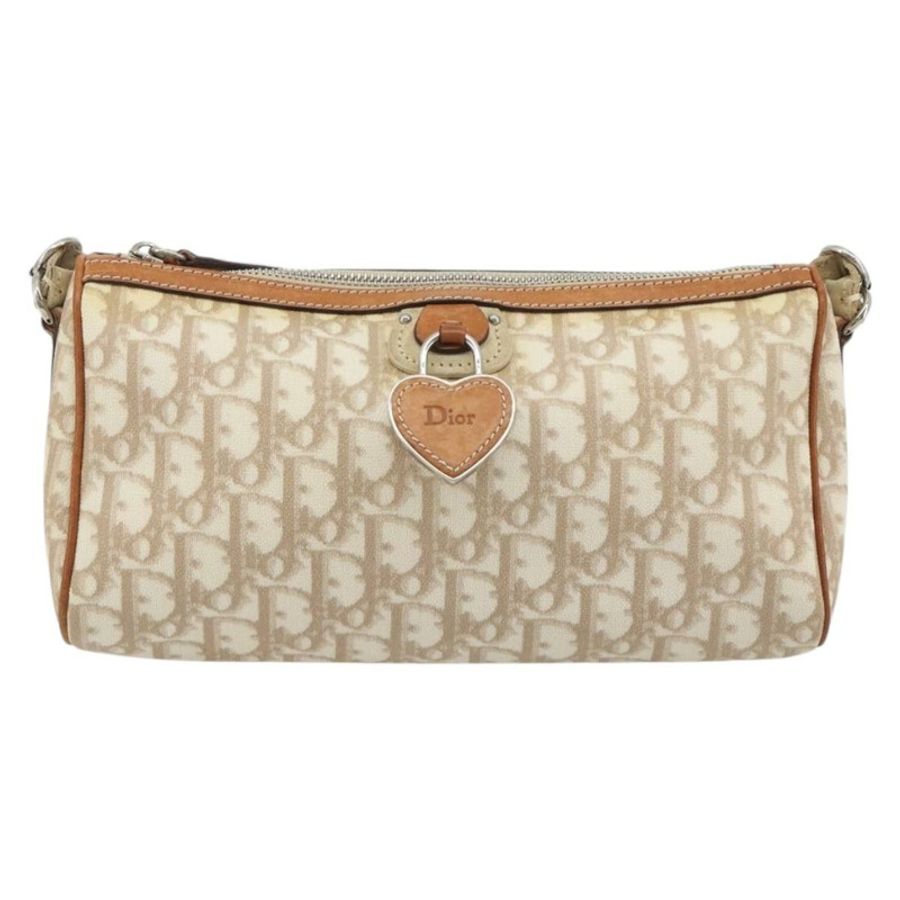 【日本直送】Christian Dior Trotter帆布浪漫單肩包 PVC象牙銀色 正品 190263A-12