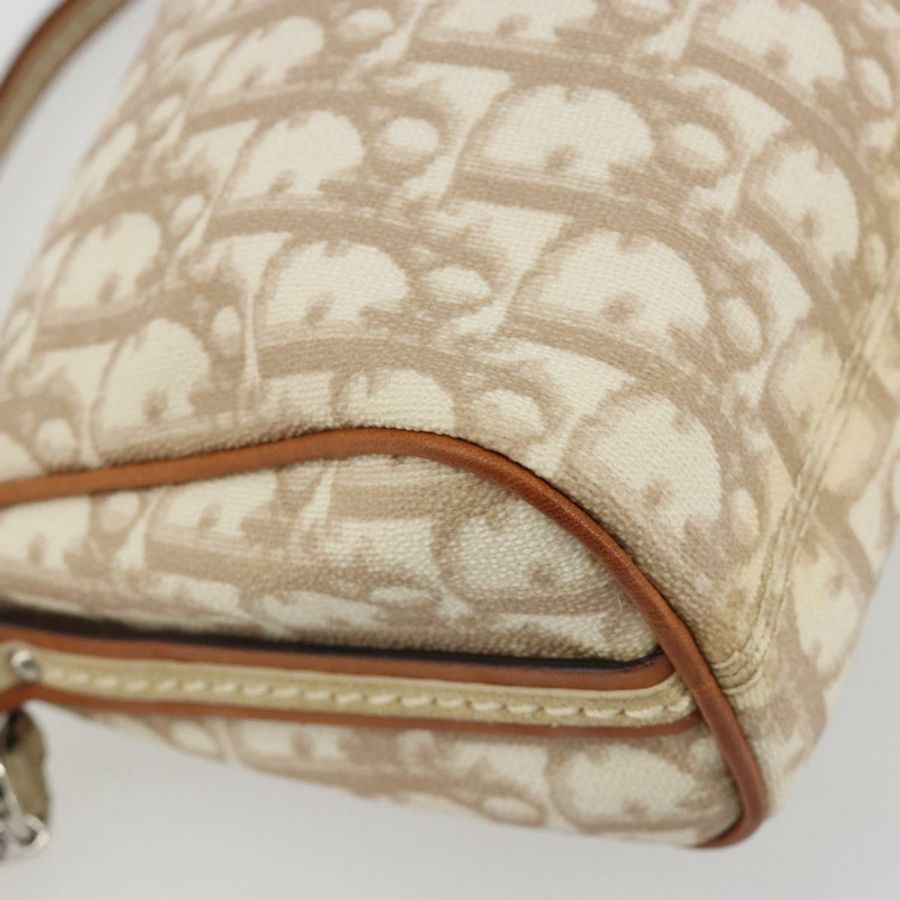 【日本直送】Christian Dior Trotter帆布浪漫單肩包 PVC象牙銀色 正品 190263A-16
