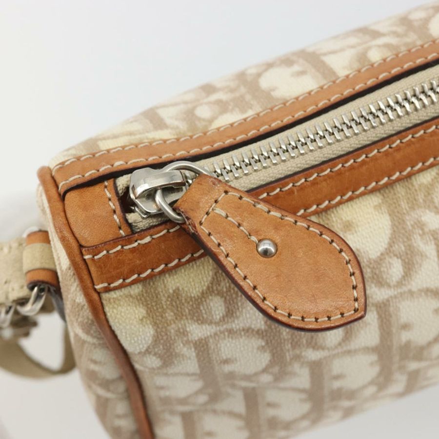 【日本直送】Christian Dior Trotter帆布浪漫單肩包 PVC象牙銀色 正品 190263A-18