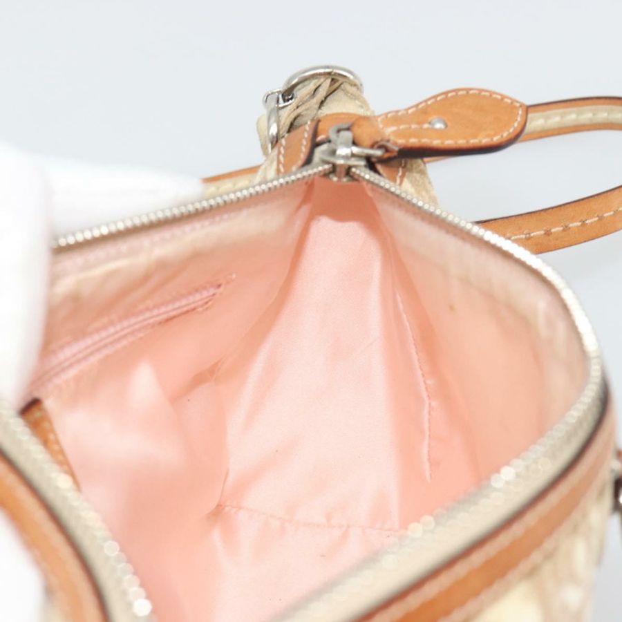 【日本直送】Christian Dior Trotter帆布浪漫單肩包 PVC象牙銀色 正品 190263A-19