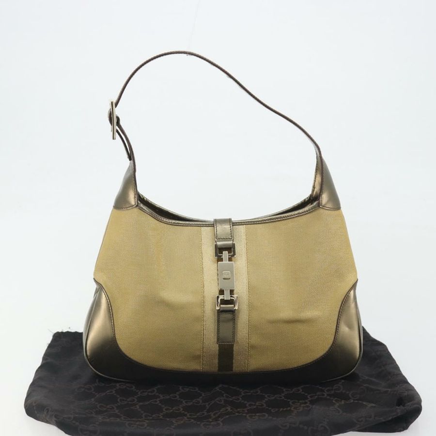 【日本直送】GUCCI GG帆布Jackie Sherry系列手提包 金色 001 3306 正品 192254V-11