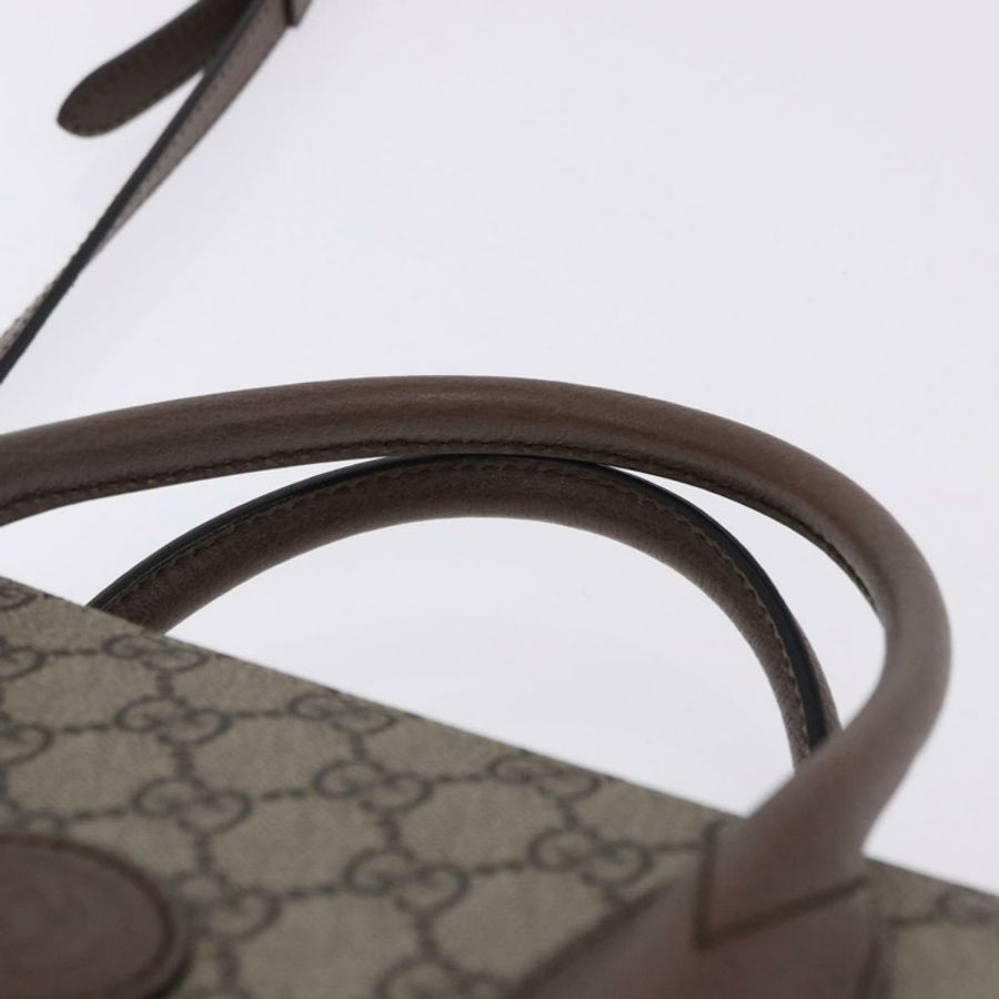 【日本直送】GUCCI GG Supreme 唐老鴨手提包 PVC 兩用 米色 金色 648134 正品 BA14327M-13