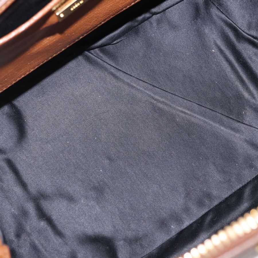 【日本直送】Miu Miu Madras 手提包 皮革 兩用 棕色 金色 正品 192697V-9