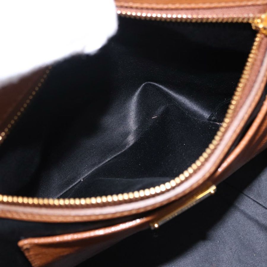【日本直送】Miu Miu Madras 手提包 皮革 兩用 棕色 金色 正品 192697V-24
