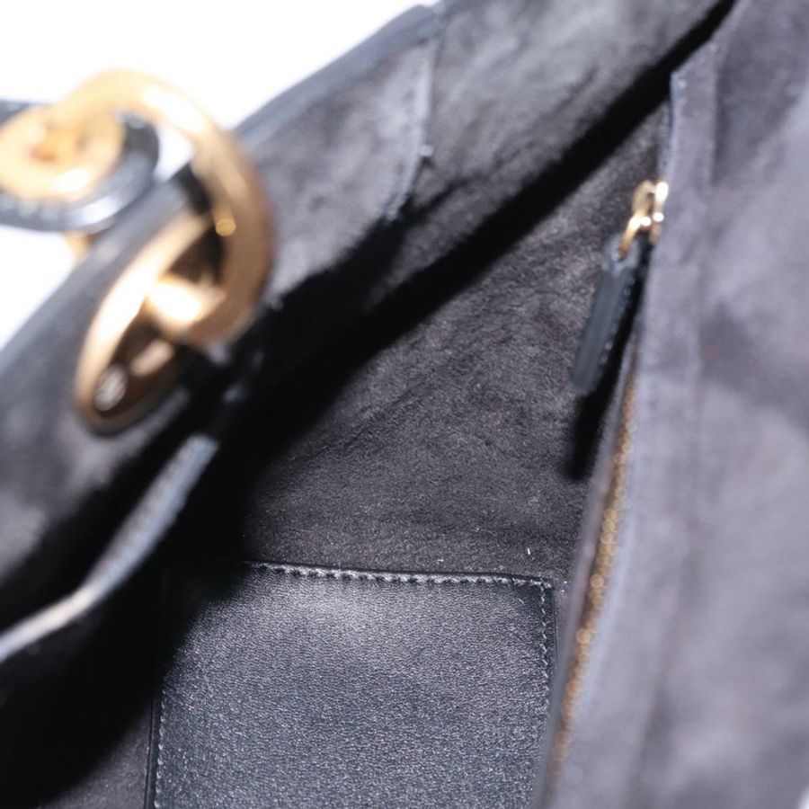 【日本直送】Christian Dior Lady Dior 鉚釘手提包 皮革 2way 黑色金色 Auth ki6712M-23