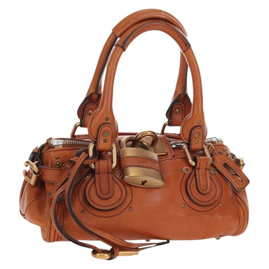 【日本直送】Chloe Paddington 手提包 皮革 棕色 金色色調 正品 ki6714M-0