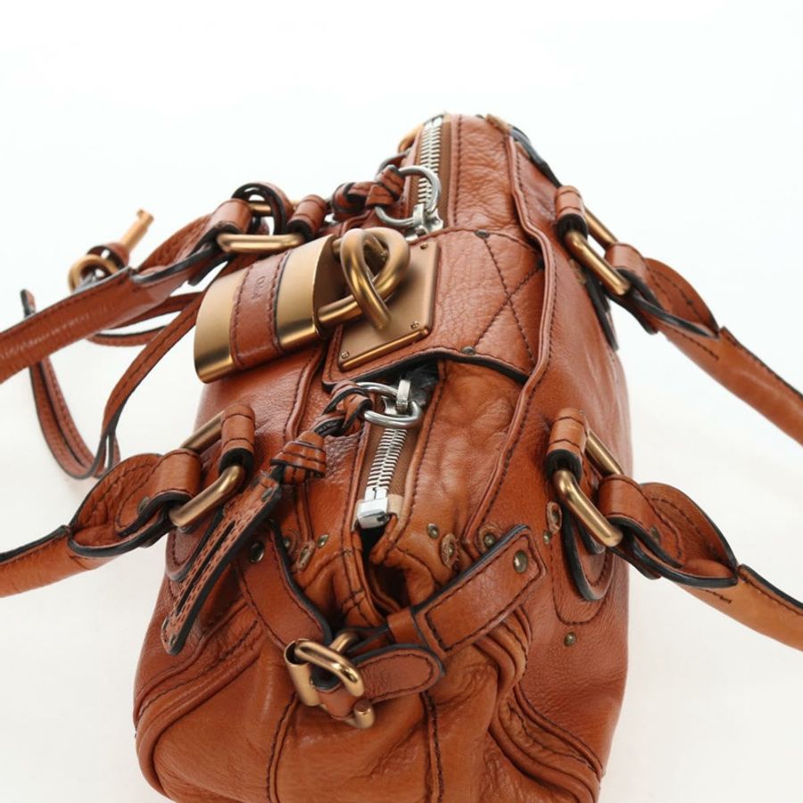 【日本直送】Chloe Paddington 手提包 皮革 棕色 金色色調 正品 ki6714M-5