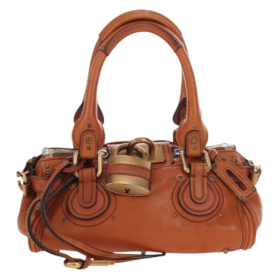 【日本直送】Chloe Paddington 手提包 皮革 棕色 金色色調 正品 ki6714M-12