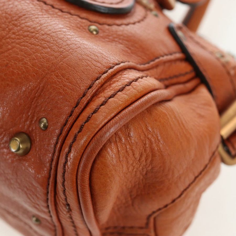 【日本直送】Chloe Paddington 手提包 皮革 棕色 金色色調 正品 ki6714M-13