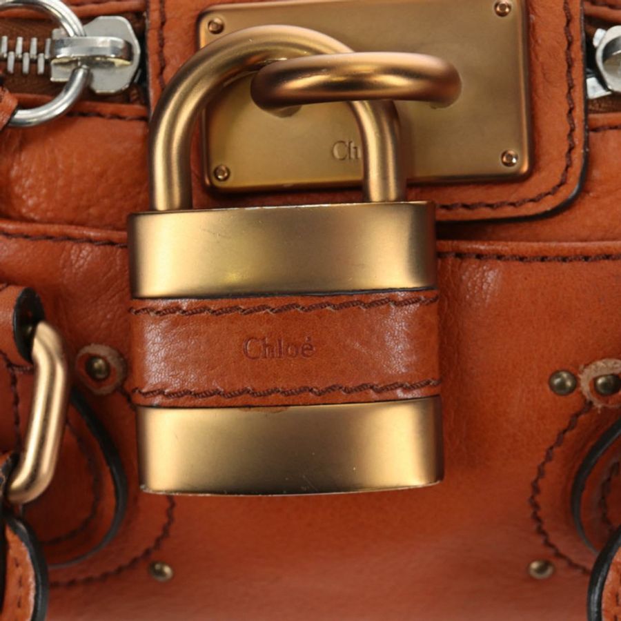 【日本直送】Chloe Paddington 手提包 皮革 棕色 金色色調 正品 ki6714M-17