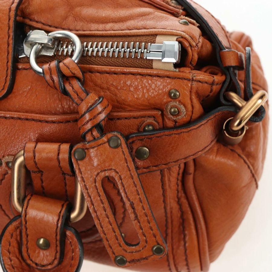 【日本直送】Chloe Paddington 手提包 皮革 棕色 金色色調 正品 ki6714M-18