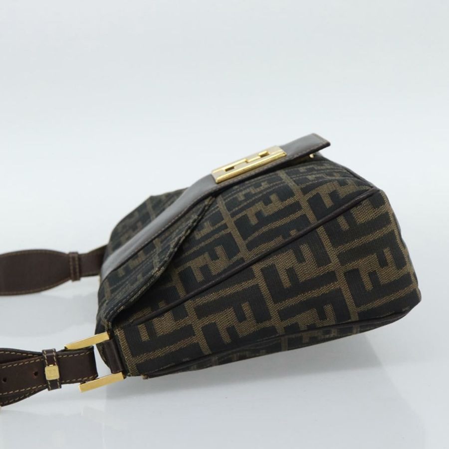 【日本直送】FENDI Zucca帆布單肩包 棕色/黑色 正品 193148V-2