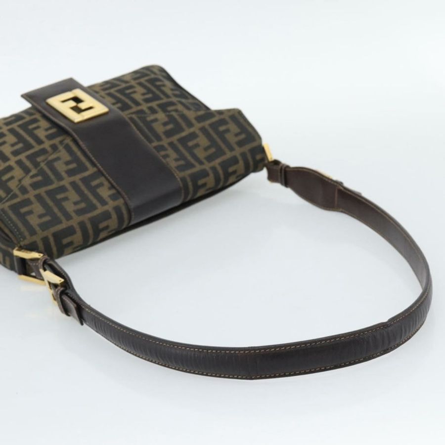 【日本直送】FENDI Zucca帆布單肩包 棕色/黑色 正品 193148V-6