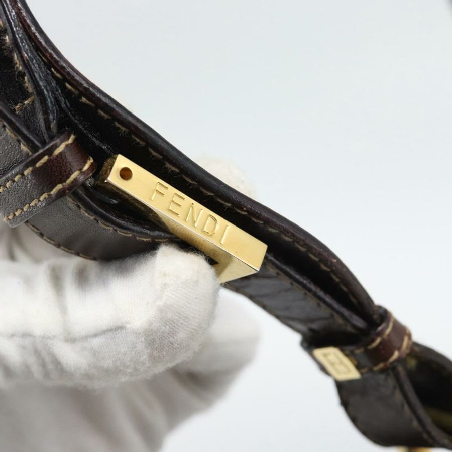 【日本直送】FENDI Zucca帆布單肩包 棕色/黑色 正品 193148V-9