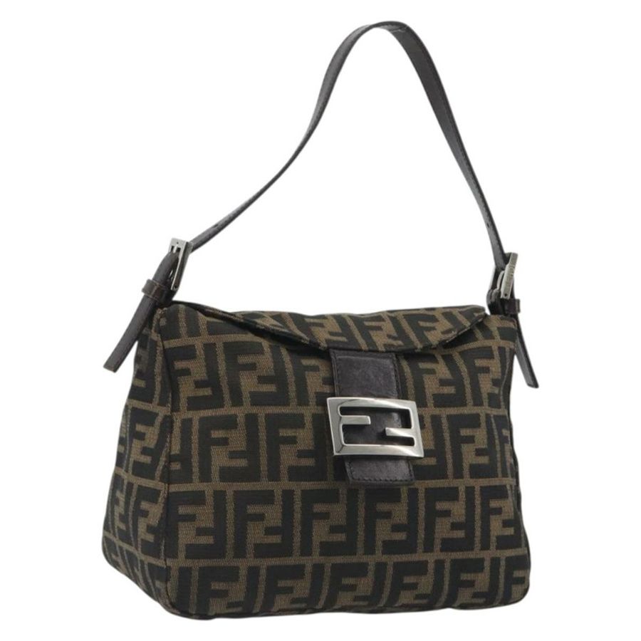 【日本直送】FENDI Zucca帆布Mamma Baguette單肩包 棕色/黑色 正品 193052V-0