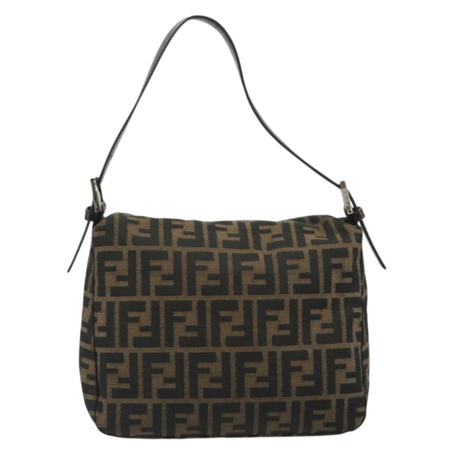 【日本直送】FENDI Zucca帆布Mamma Baguette單肩包 棕色/黑色 正品 193052V-1
