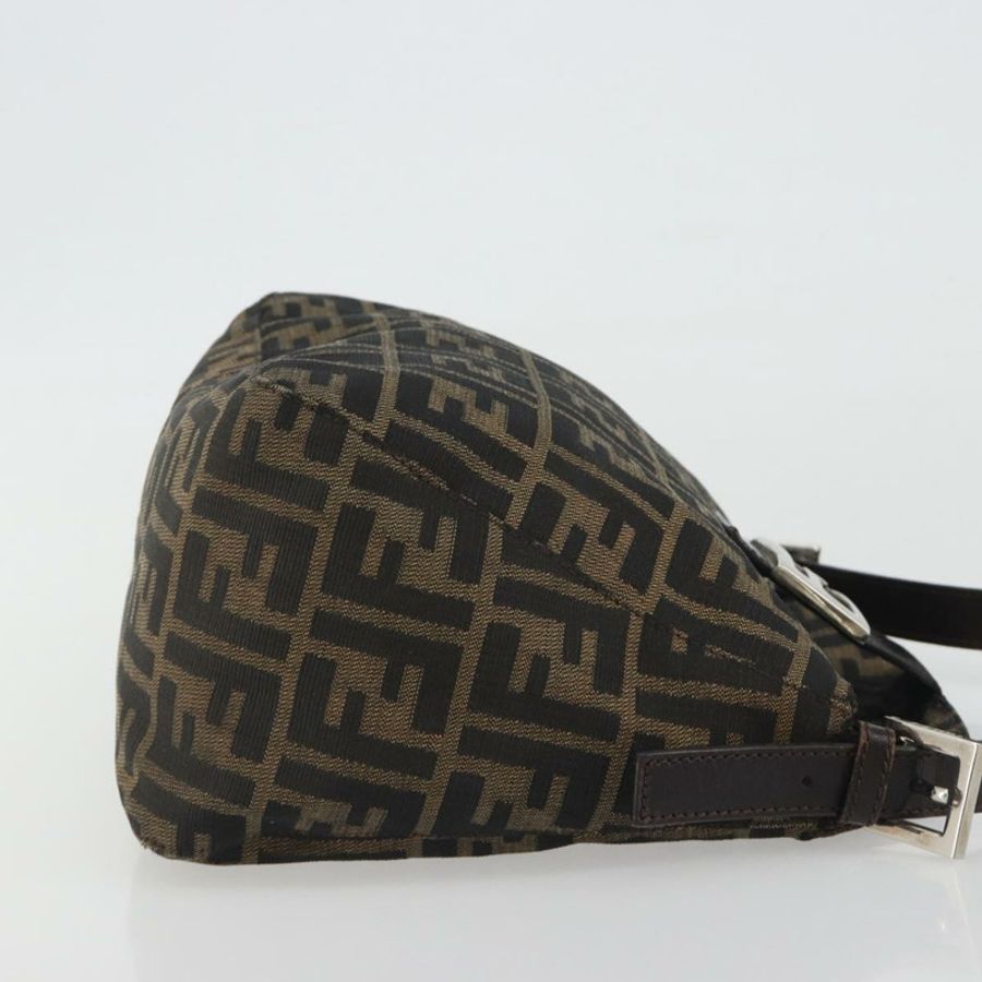 【日本直送】FENDI Zucca帆布Mamma Baguette單肩包 棕色/黑色 正品 193052V-2