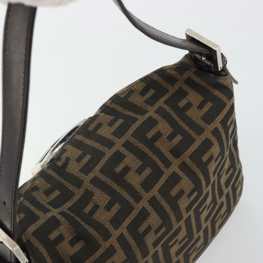 【日本直送】FENDI Zucca帆布Mamma Baguette單肩包 棕色/黑色 正品 193052V-5