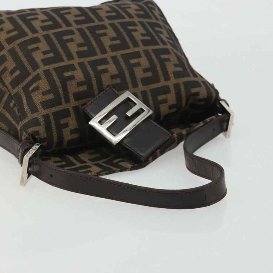 【日本直送】FENDI Zucca帆布Mamma Baguette單肩包 棕色/黑色 正品 193052V-6