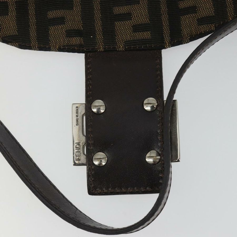 【日本直送】FENDI Zucca帆布Mamma Baguette單肩包 棕色/黑色 正品 193052V-9